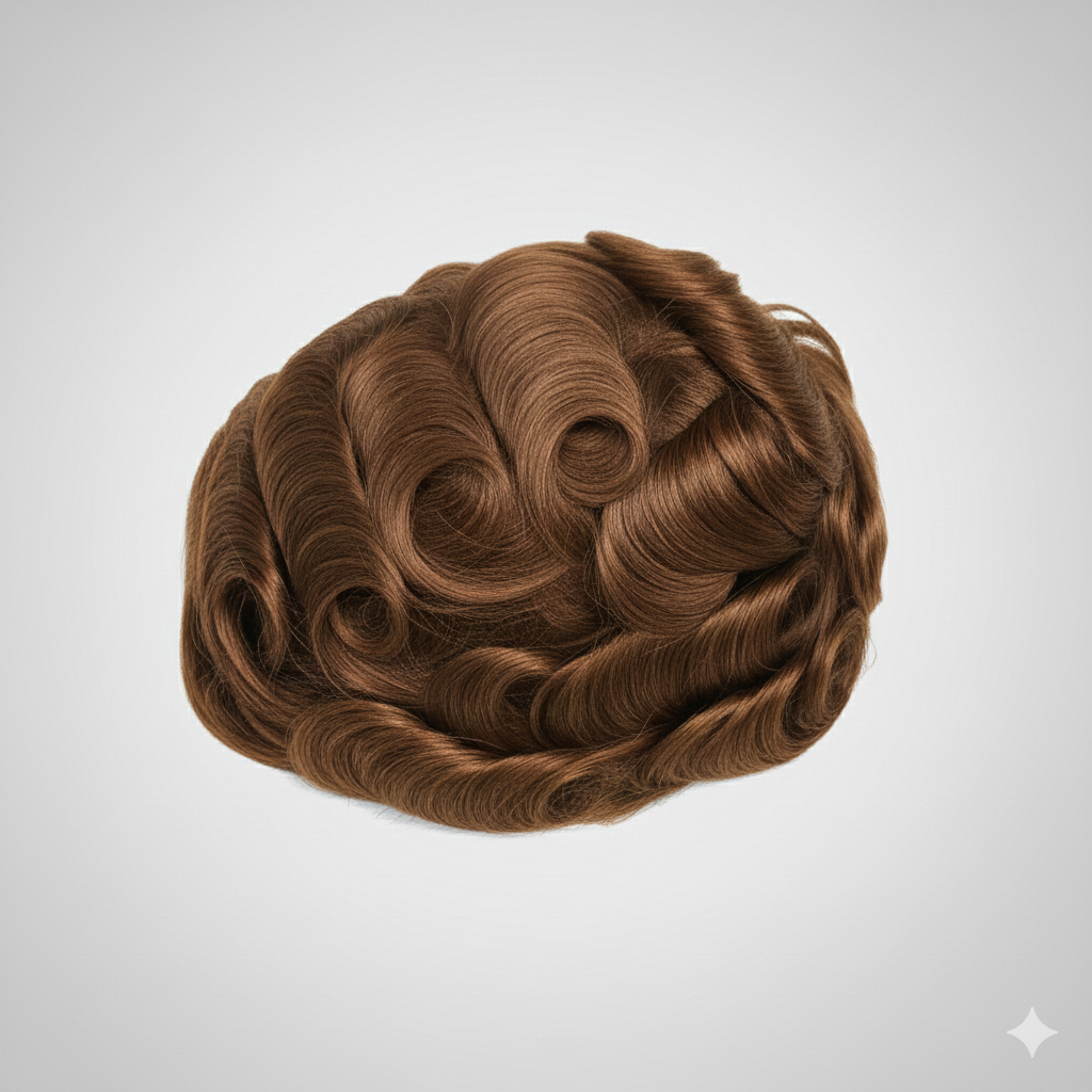 Men’s 100% Human Hair Patch – V-Loop, 90–100% Density