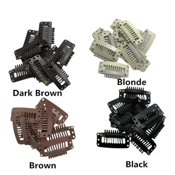24 Pcs 9-Tooth Hair Extension Clips – Multi-Color